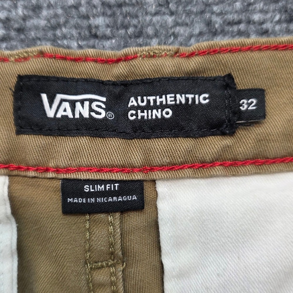 Vans Chino Pants Mens 32 Khaki Slim Fit Stretch Skate Streetwear Casual Workwear - Picture 4 of 15